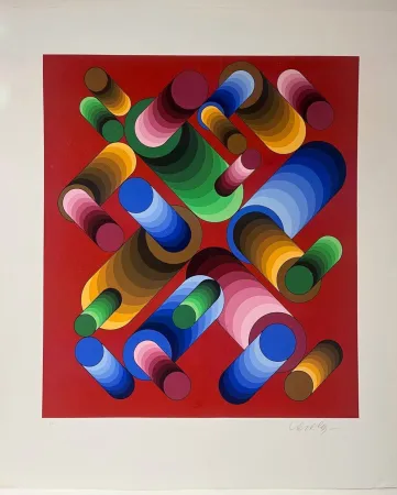Zeefdruk Vasarely - Oslop 