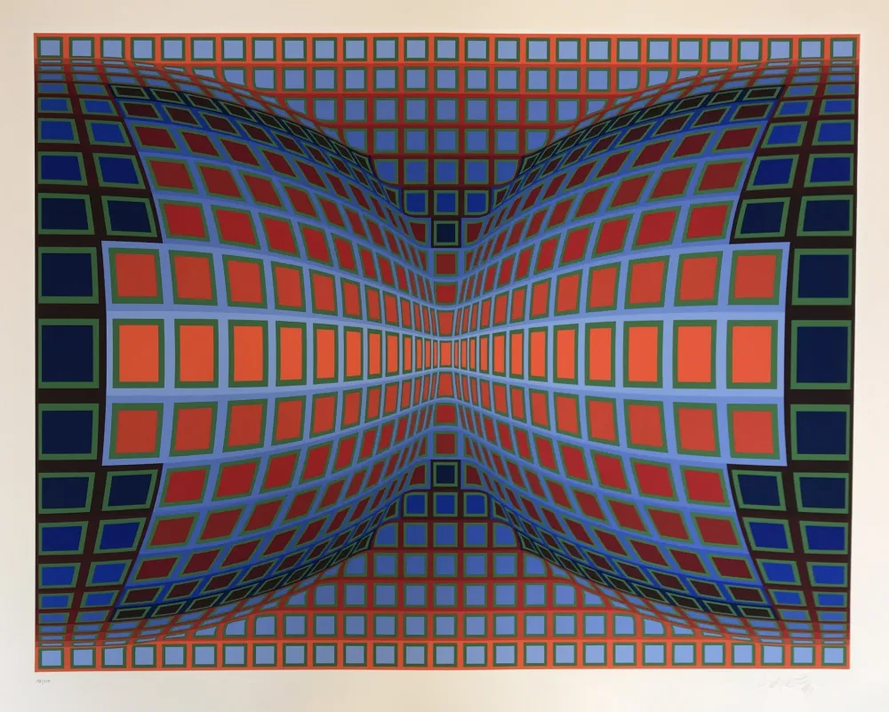 Zeefdruk Vasarely - Papillon