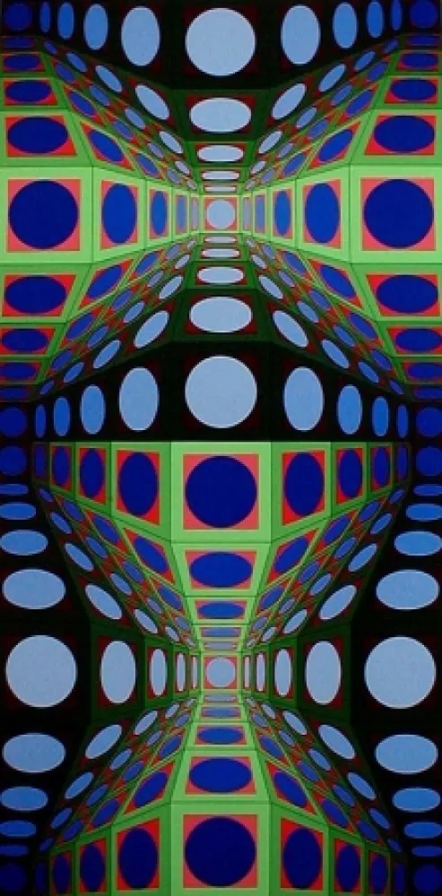Zeefdruk Vasarely - Pava