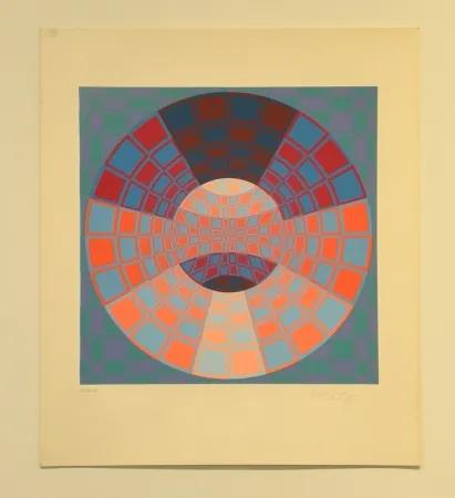 Zeefdruk Vasarely - Pixis