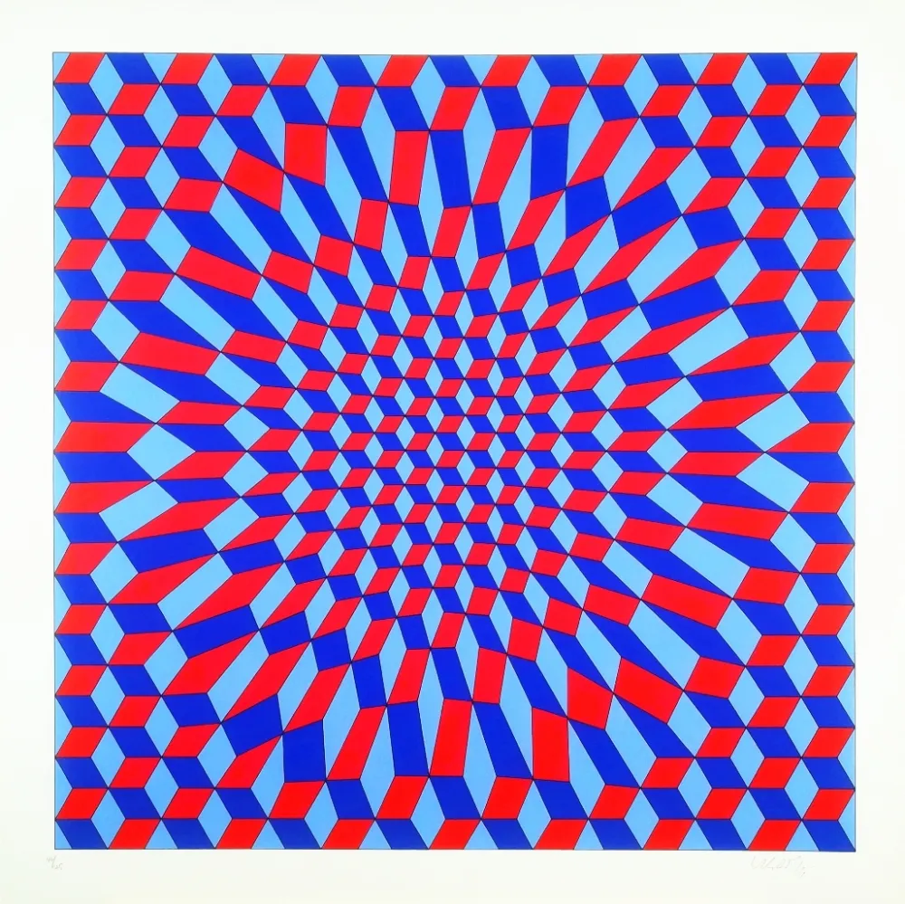 Zeefdruk Vasarely - Pok Italie 2