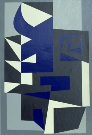 Zeefdruk Vasarely - Santorin
