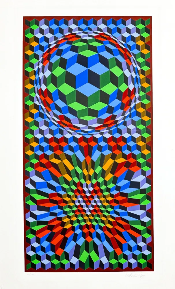 Zeefdruk Vasarely - Senza titolo