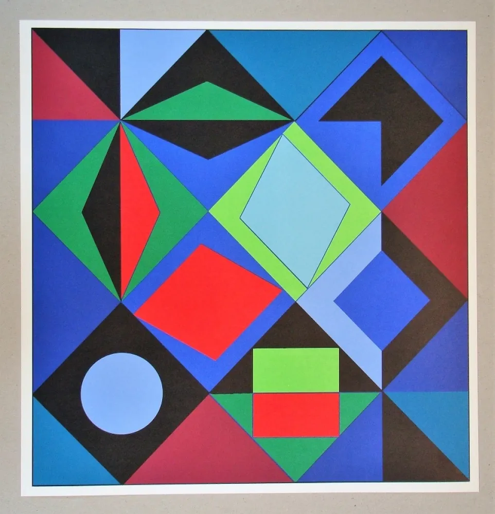 Zeefdruk Vasarely - Sikra - 1966