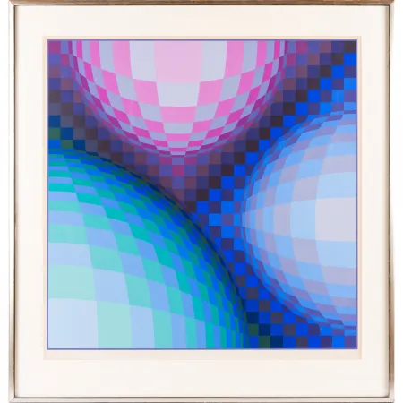 Zeefdruk Vasarely - Spheres
