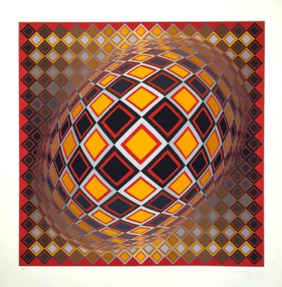 Zeefdruk Vasarely - Teke