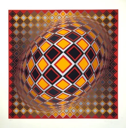Zeefdruk Vasarely - Teke