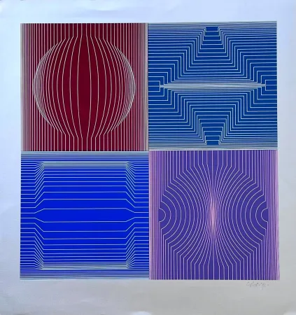 Zeefdruk Vasarely - Tokyo