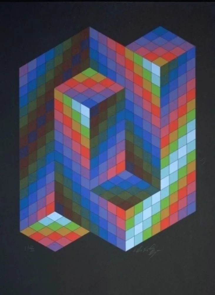 Zeefdruk Vasarely - Torony-Co