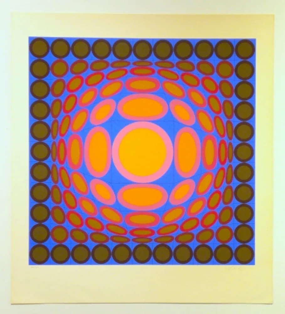 Zeefdruk Vasarely - Tri-Vega