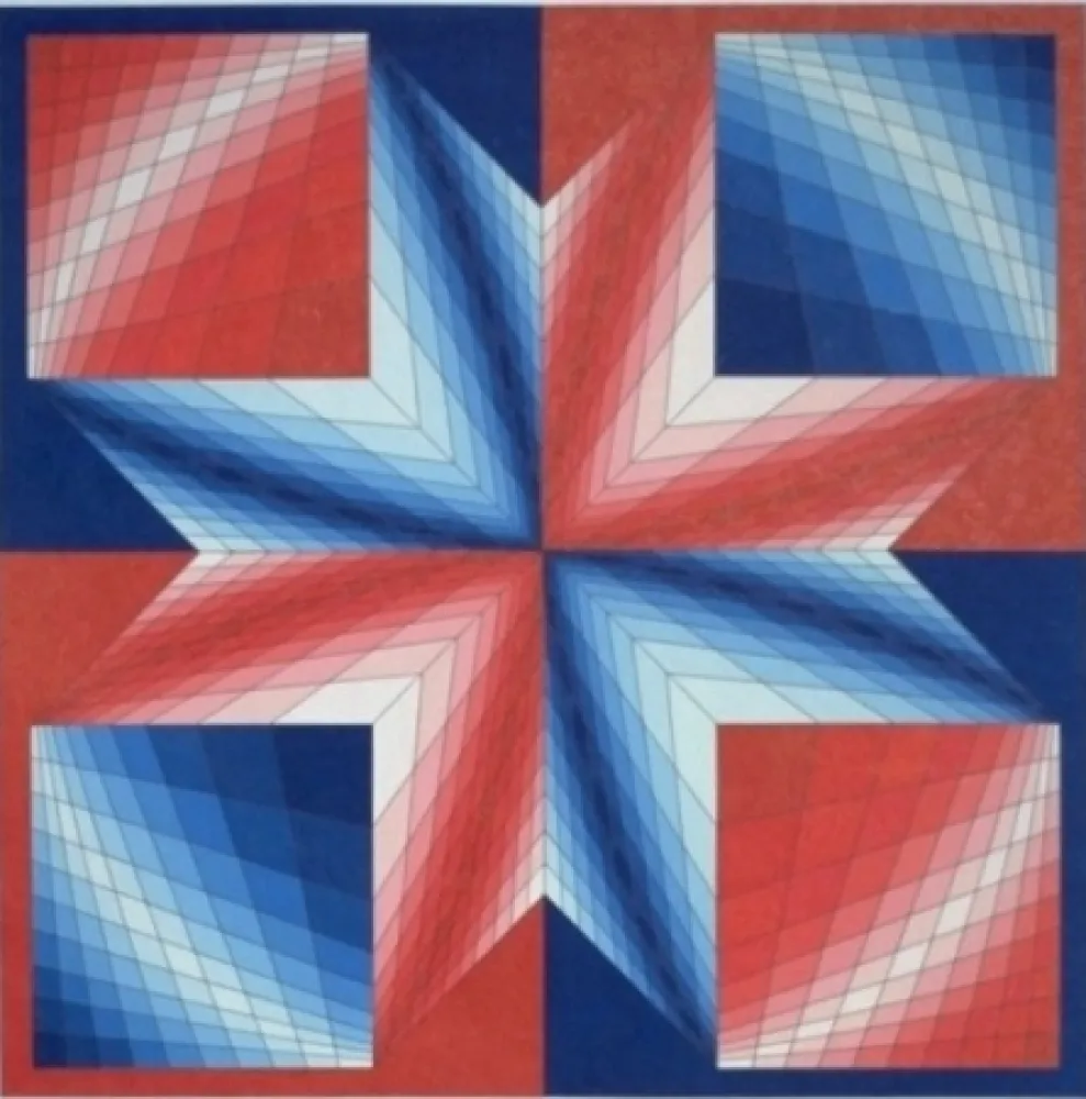 Lithografie Vasarely - Tsillag