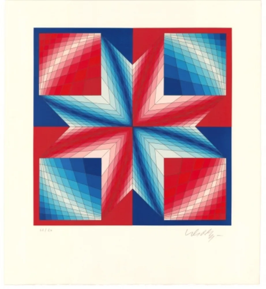 Lithografie Vasarely - Tsillag