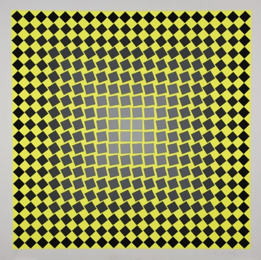 Zeefdruk Vasarely - Unitled