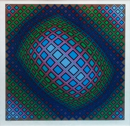 Zeefdruk Vasarely - UNKNOWN TITLE