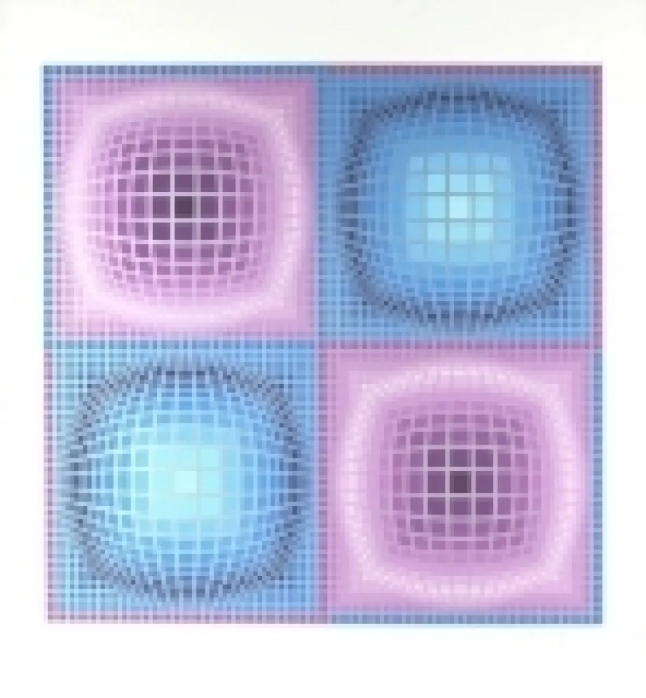 Zeefdruk Vasarely - Untitled
