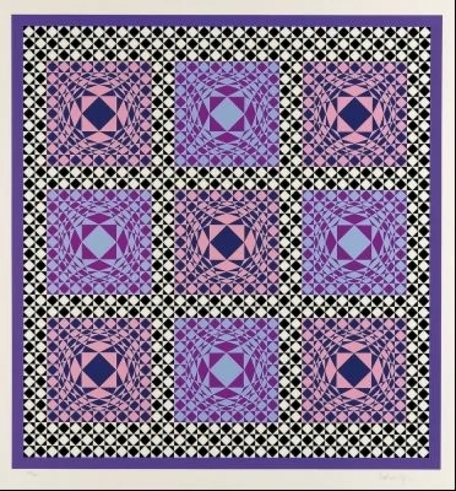 Zeefdruk Vasarely - Untitled