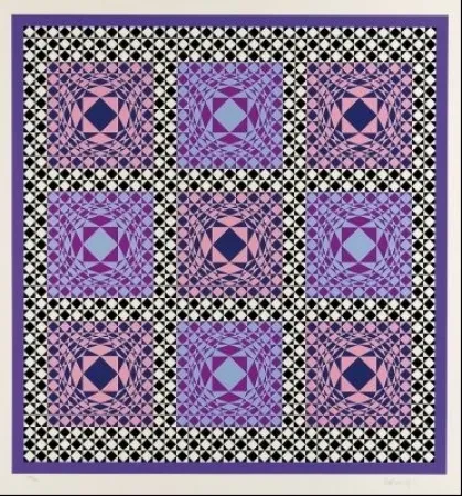 Zeefdruk Vasarely - Untitled