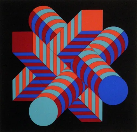 Zeefdruk Vasarely - Untitled