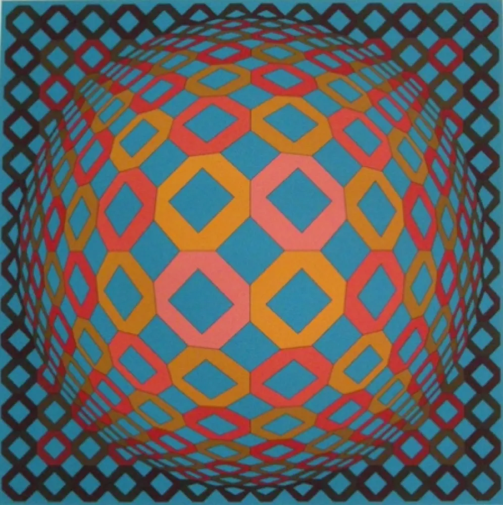 Zeefdruk Vasarely - Untitled