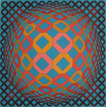 Zeefdruk Vasarely - Untitled
