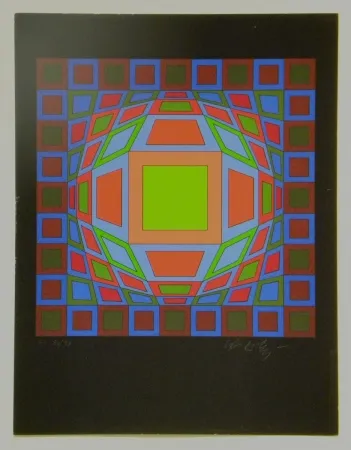 Zeefdruk Vasarely - Untitled #4
