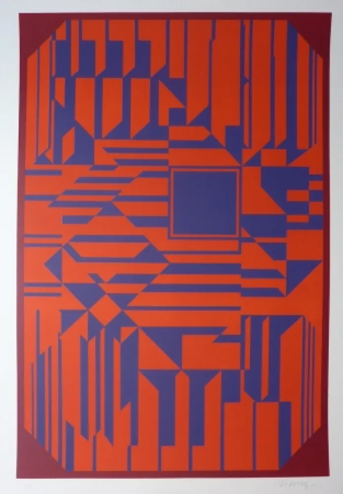 Zeefdruk Vasarely - Untitled