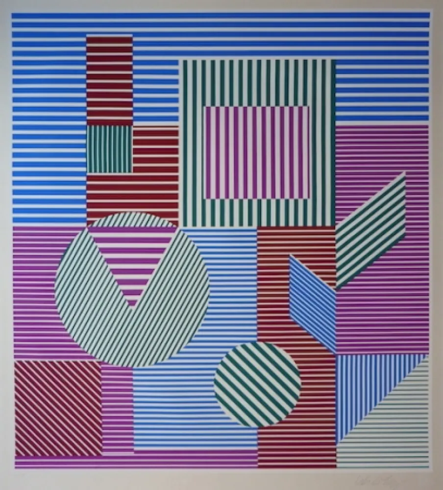 Zeefdruk Vasarely - Untitled