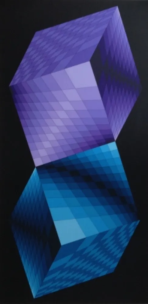 Zeefdruk Vasarely - Untitled