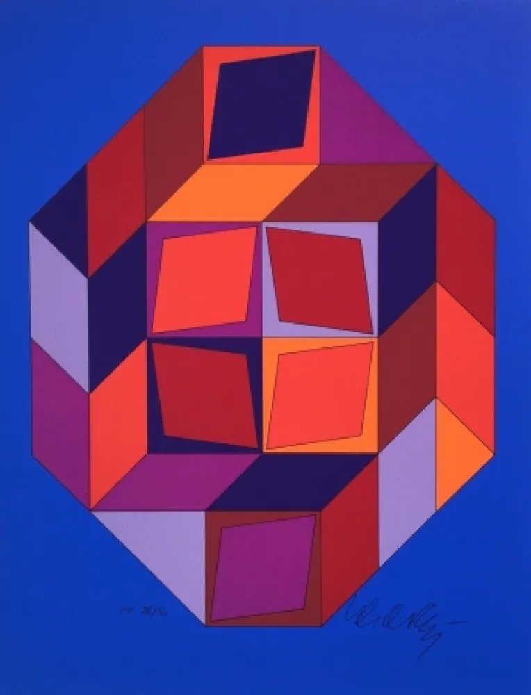 Zeefdruk Vasarely - Untitled #7