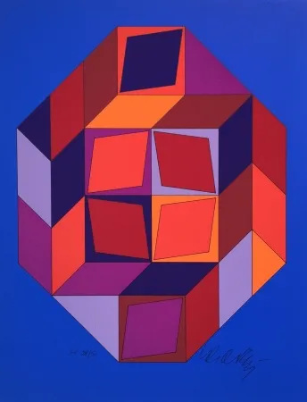Zeefdruk Vasarely - Untitled #7