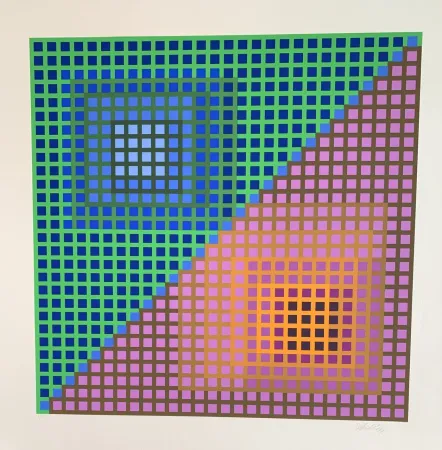 Zeefdruk Vasarely - Vancouver 8