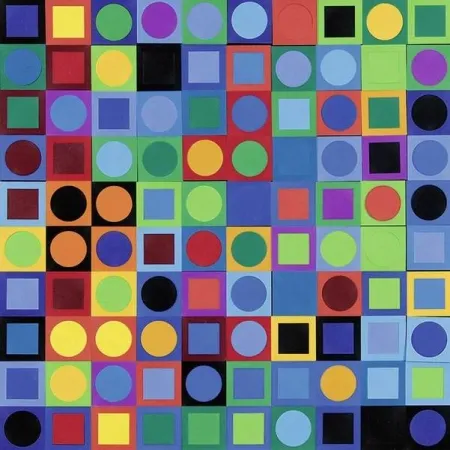 Lithografie Vasarely - Vasarely Planetary Folklore Participations N° 1