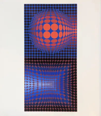 Zeefdruk Vasarely - Vega Pauk 
