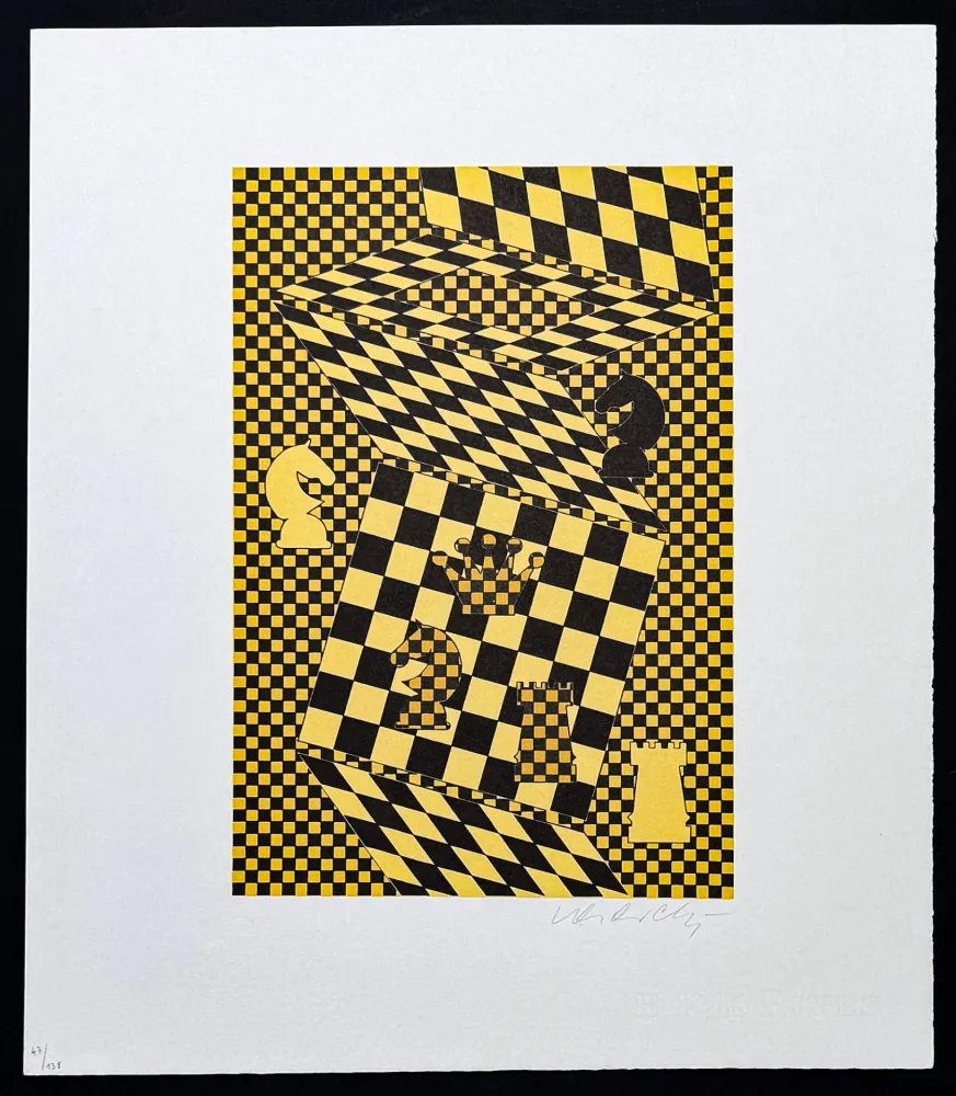 Lithografie Vasarely - Victor Vasarely (1906–1997) - ECHIQUIER - Lithograph on BFK Rives paper - 1935