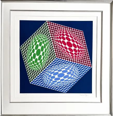 Zeefdruk Vasarely - Victor Vasarely (1906–1997) - Paula - Color silkscreen on wove paper - 1989