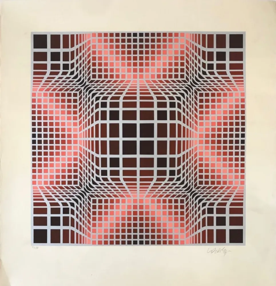 Zeefdruk Vasarely - Vorosh Arg 
