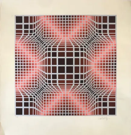 Zeefdruk Vasarely - Vorosh Arg 