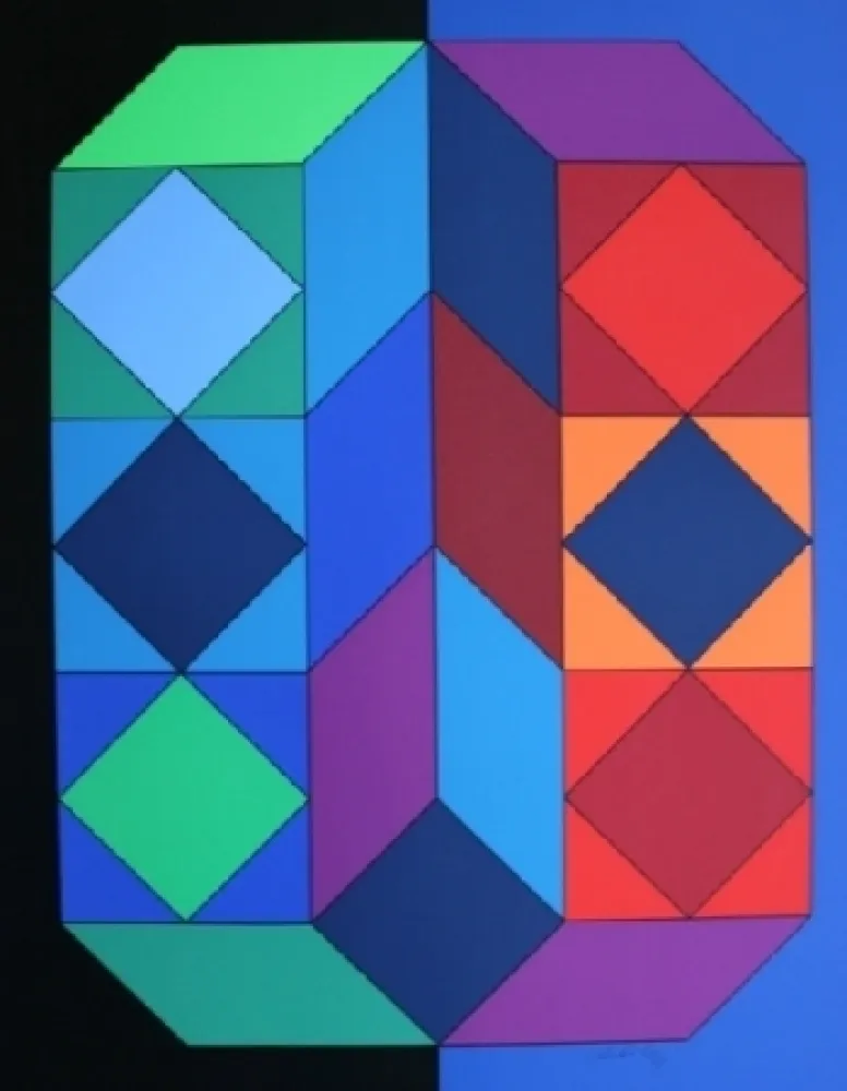 Zeefdruk Vasarely - XICO 4