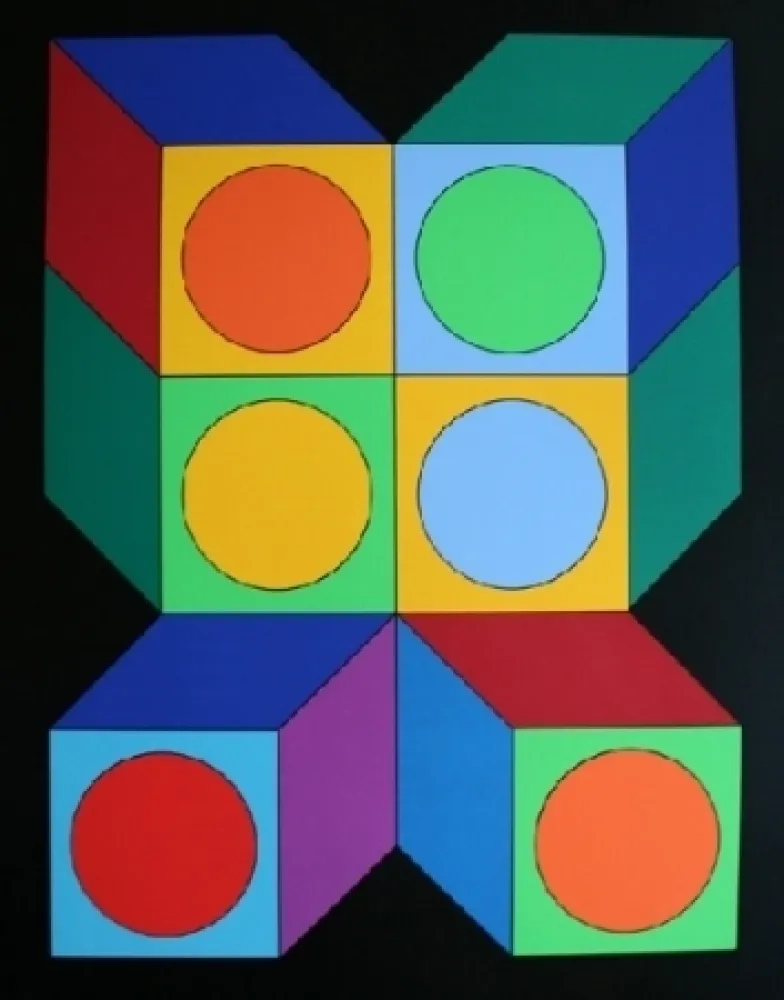 Zeefdruk Vasarely - XICO 5