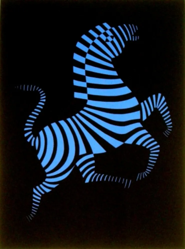 Zeefdruk Vasarely - Zebra