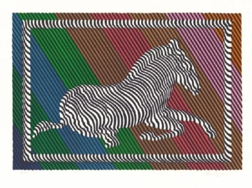 Lithografie Vasarely - Zebre