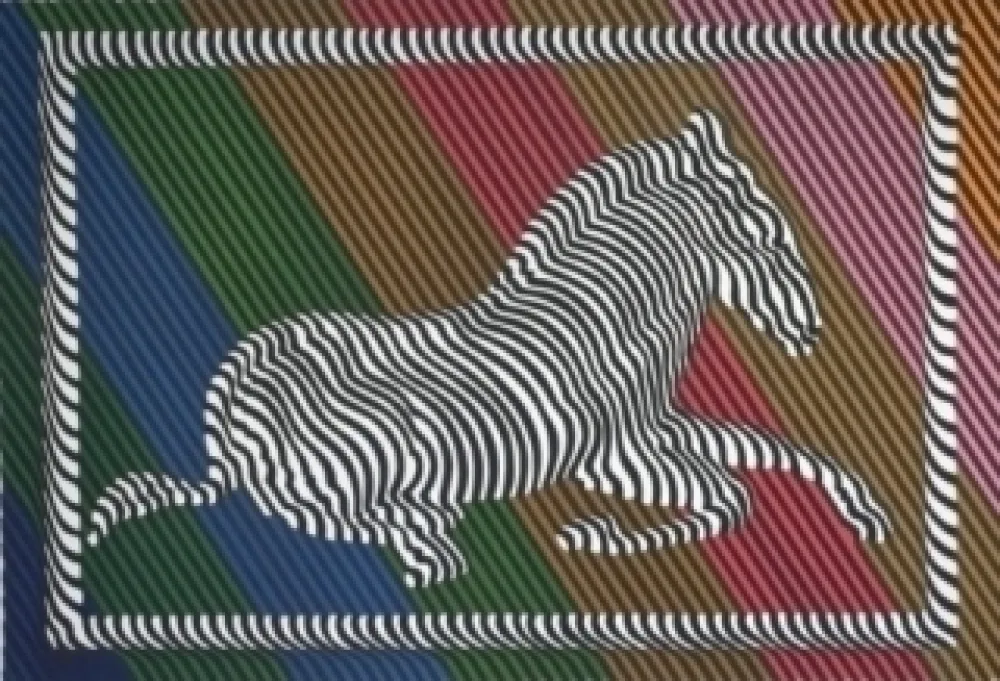 Lithografie Vasarely - Zèbre n°3