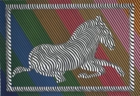 Lithografie Vasarely - Zèbre n°3