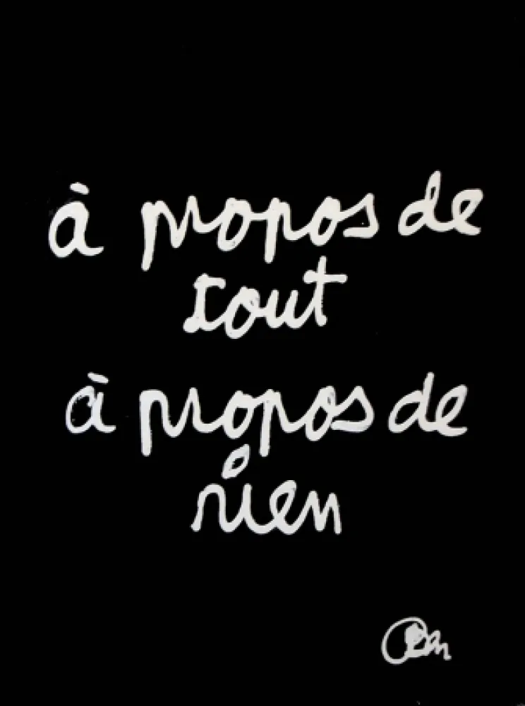 Lithografie Vautier - à propos de tout à propos de rien