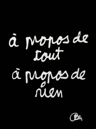 Lithografie Vautier - à propos de tout à propos de rien