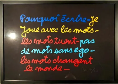 Zeefdruk Vautier - Pourquoi écrire