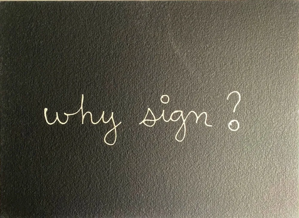 Zeefdruk Vautier - Why sign?