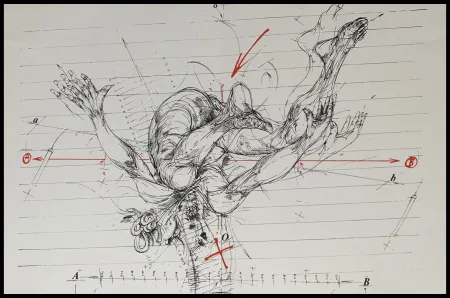 Zeefdruk Velickovic - La chute