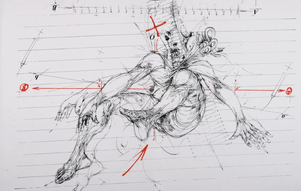 Zeefdruk Velickovic - La Chute, 1975