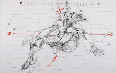 Zeefdruk Velickovic - La Chute, 1975